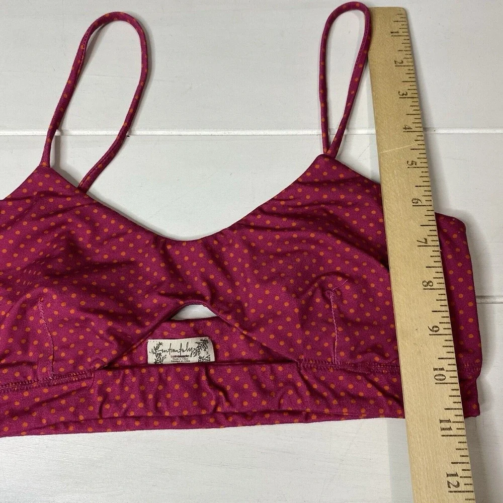 intimately free people Polka dot bralette Pink And‎ Orange Cut Out Detail Size M